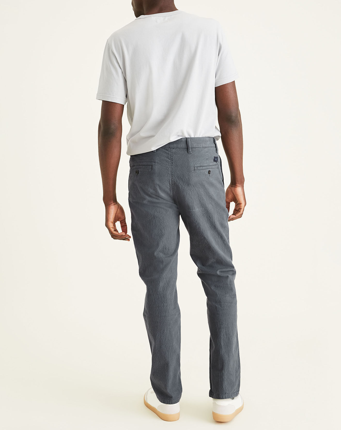 Dockers Pantalon chino en Coton Bio Alpha Icon Tapered à carreaux gris