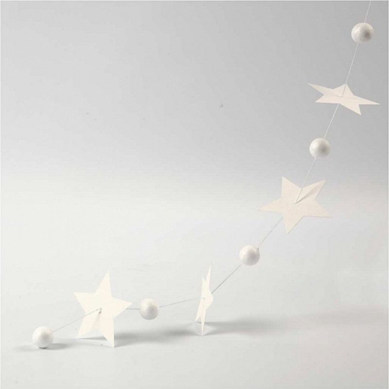 Kartonnen Decoratie Sterren Wit 40x
