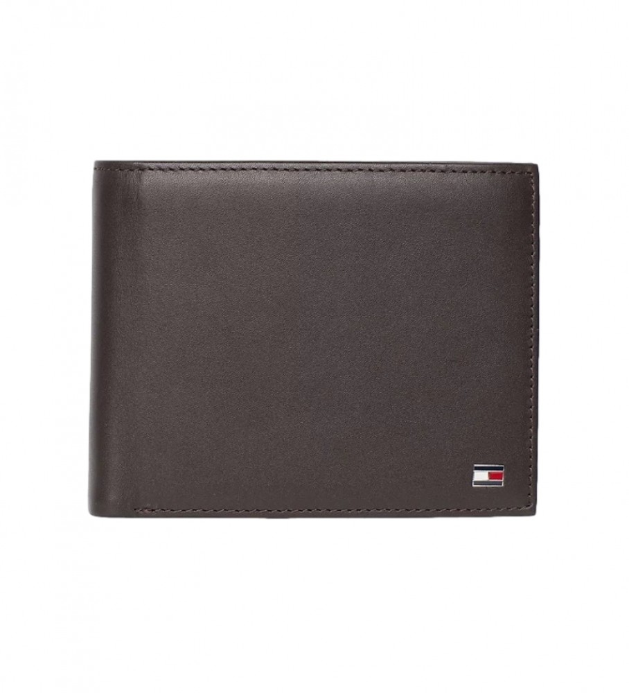 Porta-moedas Tommy Hilfiger Cartera Eton CC marrom - 13x2x9,5cm -