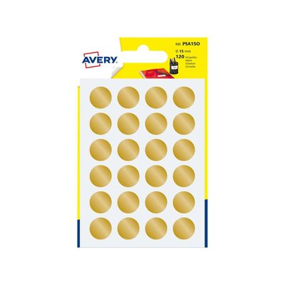 Avery - 120 Pastilles adhésives - or - diamètre 15 mm