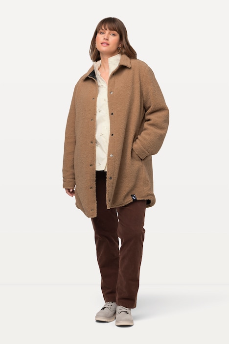 Wendejacke, Stepp/Teddy, Hemdkragen, Druckknöpfe
