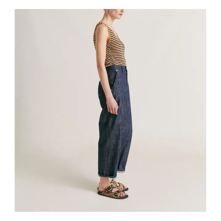 Momoni Pantalon Fucsia Bis | Bleu jean