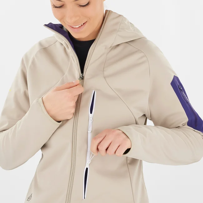 MTN GORE-TEX SOFTSHELL  Windjacke mit Kapuze durchgehendem Reißverschluss Damen