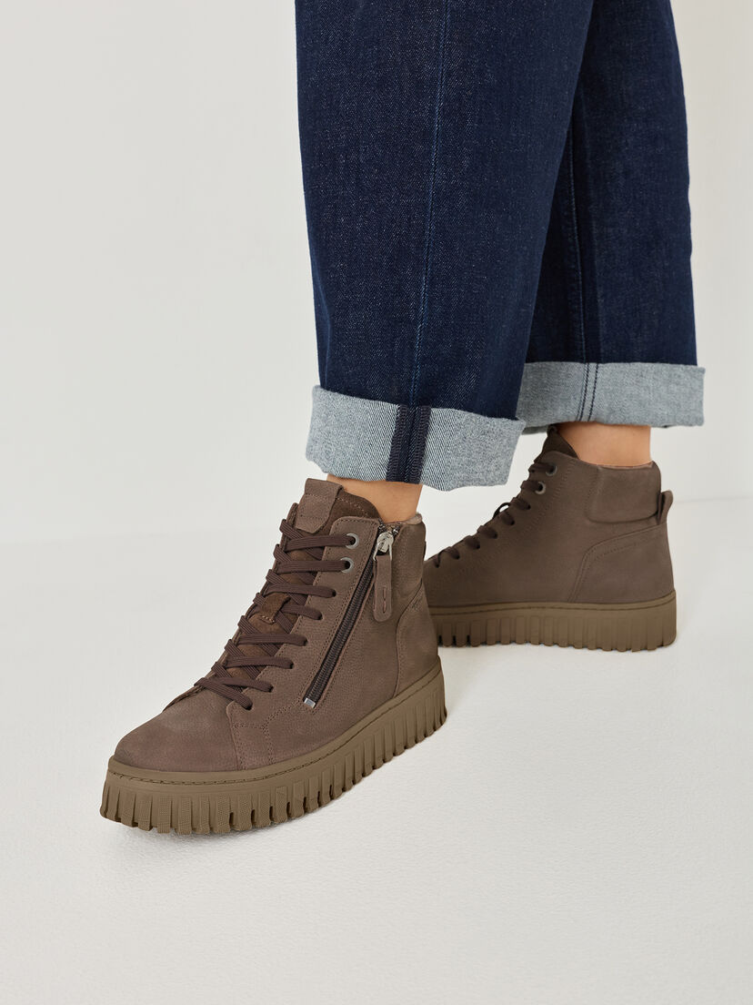 Leren Enkellaarsje - beige