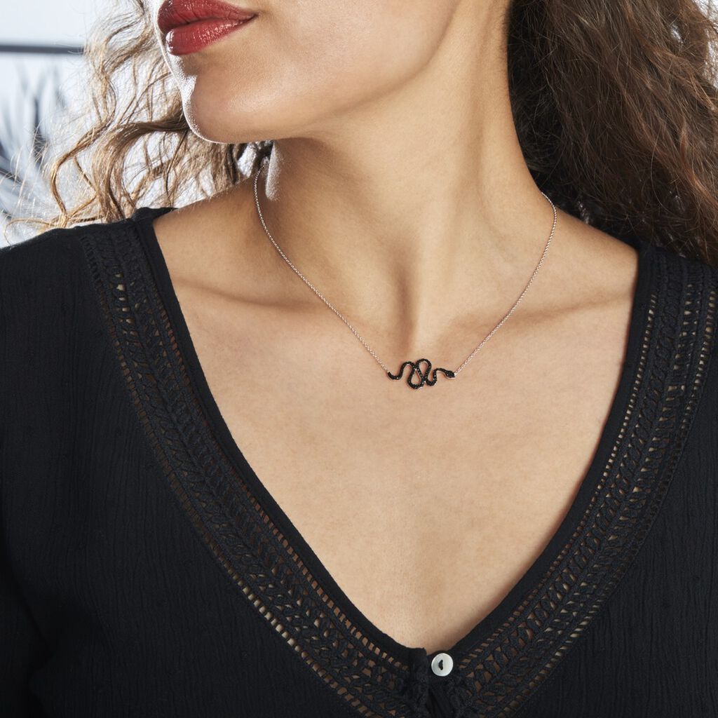 Collier Muses Argent Oxydes De Zirconium