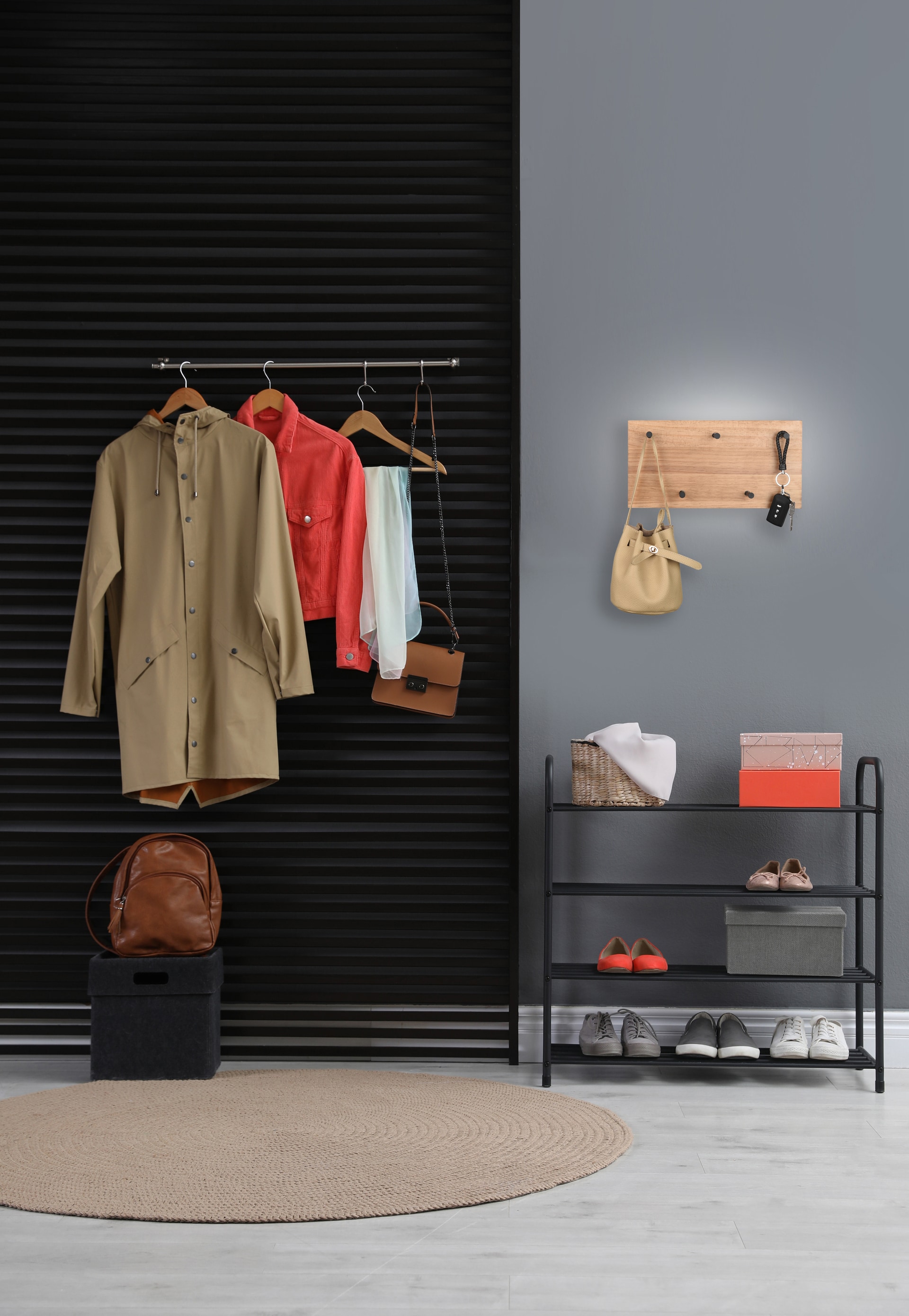 Wandgarderobe SAMANTHA 40x20 cm braun