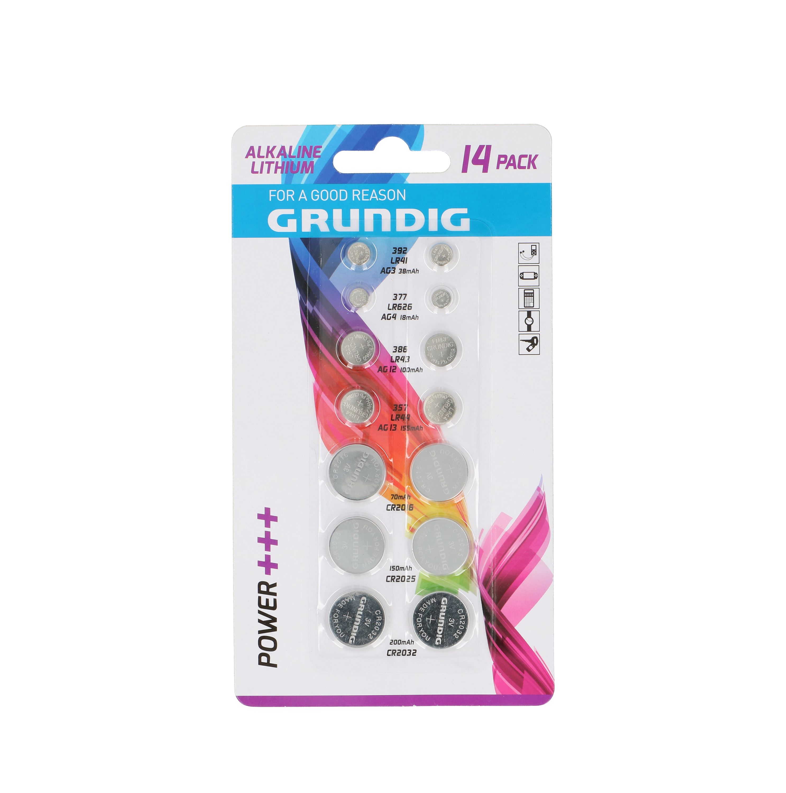 Knopfzellen Set GRUNDIG 14-teilig
