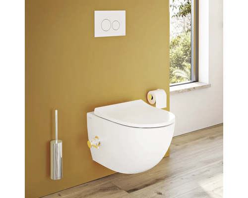 VitrA Aquacare Sento douchetoiletset, randloos, met hygiënedouche, glanzend wit, HygieneGlaze, met toiletzitting 7748B003-6206