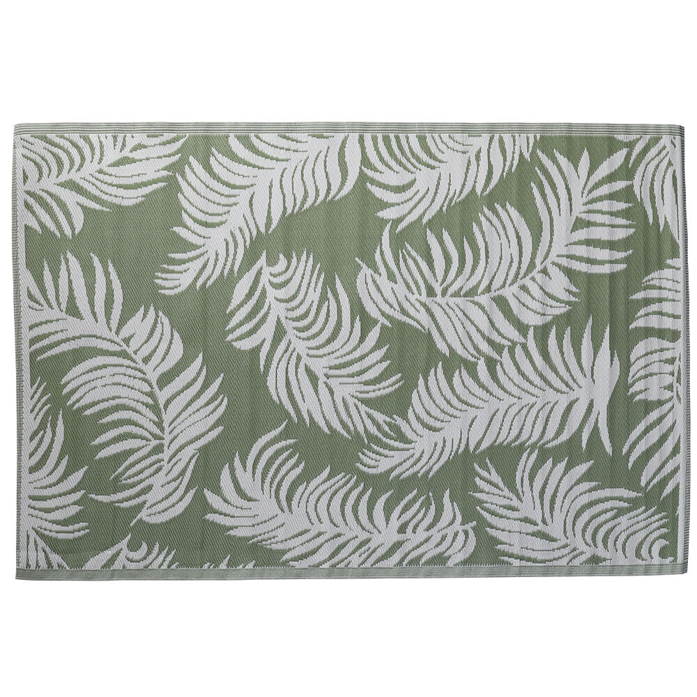 Tapis de jardin rectangulaire Kerala blanc et vert 230x160cm