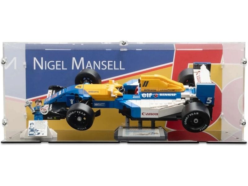 iDisplayit Acryl-Display Williams Racing FW14B mit Nigel Ma Elegantes Acryl-Display für die LEGO Sammlung