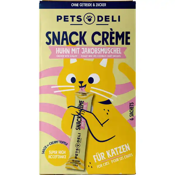 Creme Snack Huhn mit Jakobsmuschel für Katzen