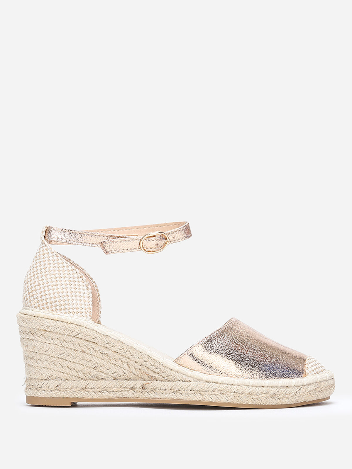 Espadrilles compensées irisées- Doré rose