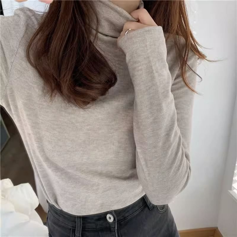 Dreamkura - Geribbeld T-shirt met lange mouwen en mockneck