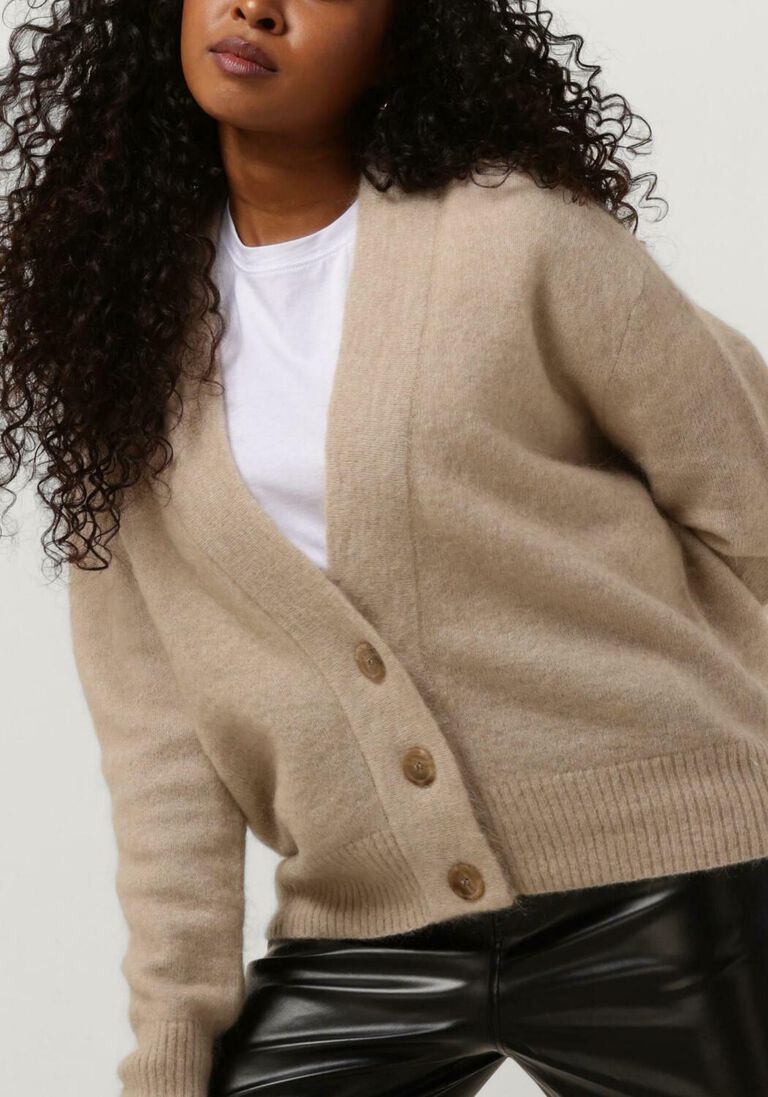 SECOND FEMALE beige second female vest brooklyn knit cardigan