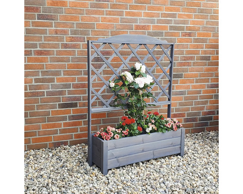 Bloembak met trellis Botanica promadino hout 110 x 32 x 140 cm grijs