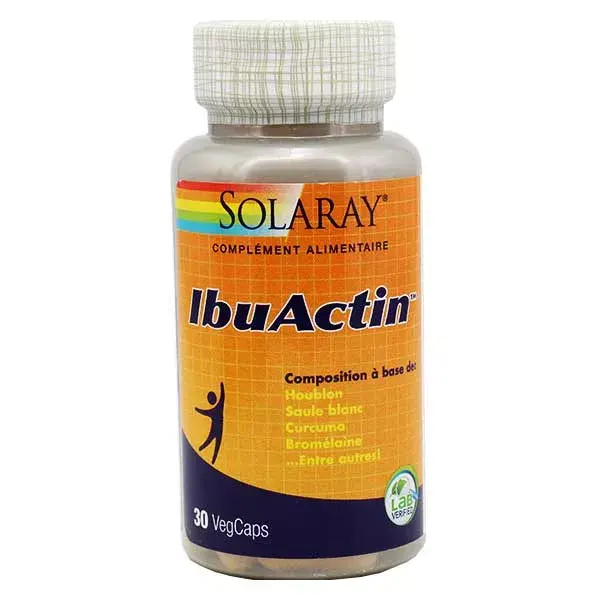 Cápsulas vegetais Solaray IbuActin Dia 30