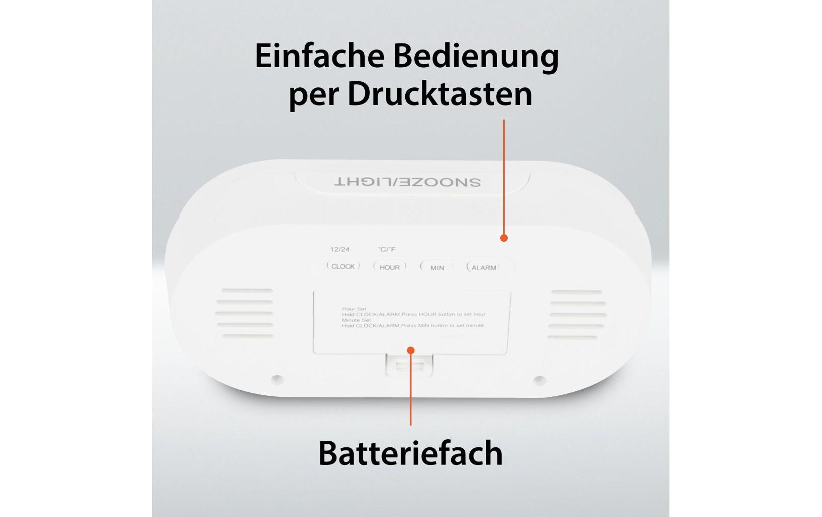 Digitalwecker WeissWecker mit digitaler Anzeige