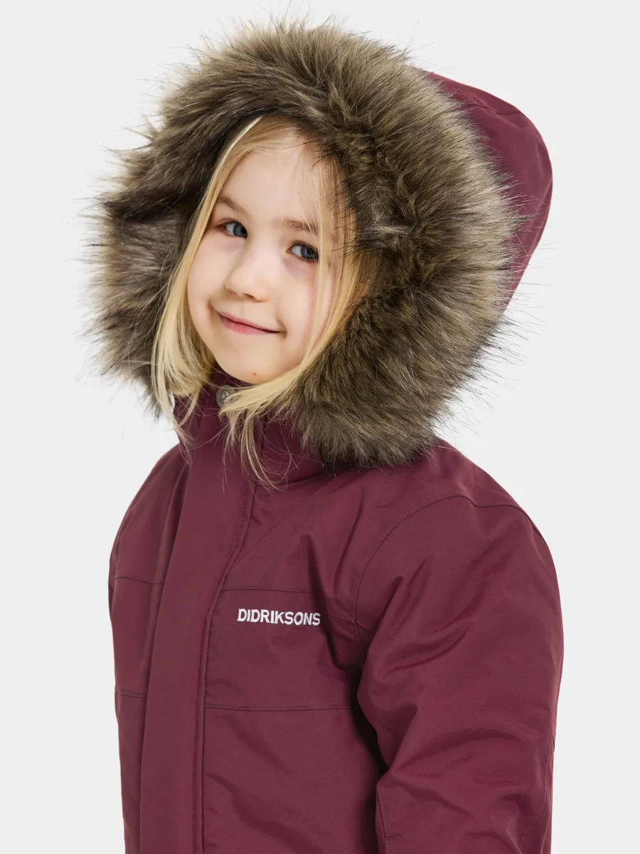 Didriksons Kids' Bjärven Parka 3 Rusty Wine