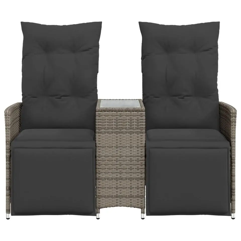 vidaXL - Tuinbank - Grijs - Poly rattan
