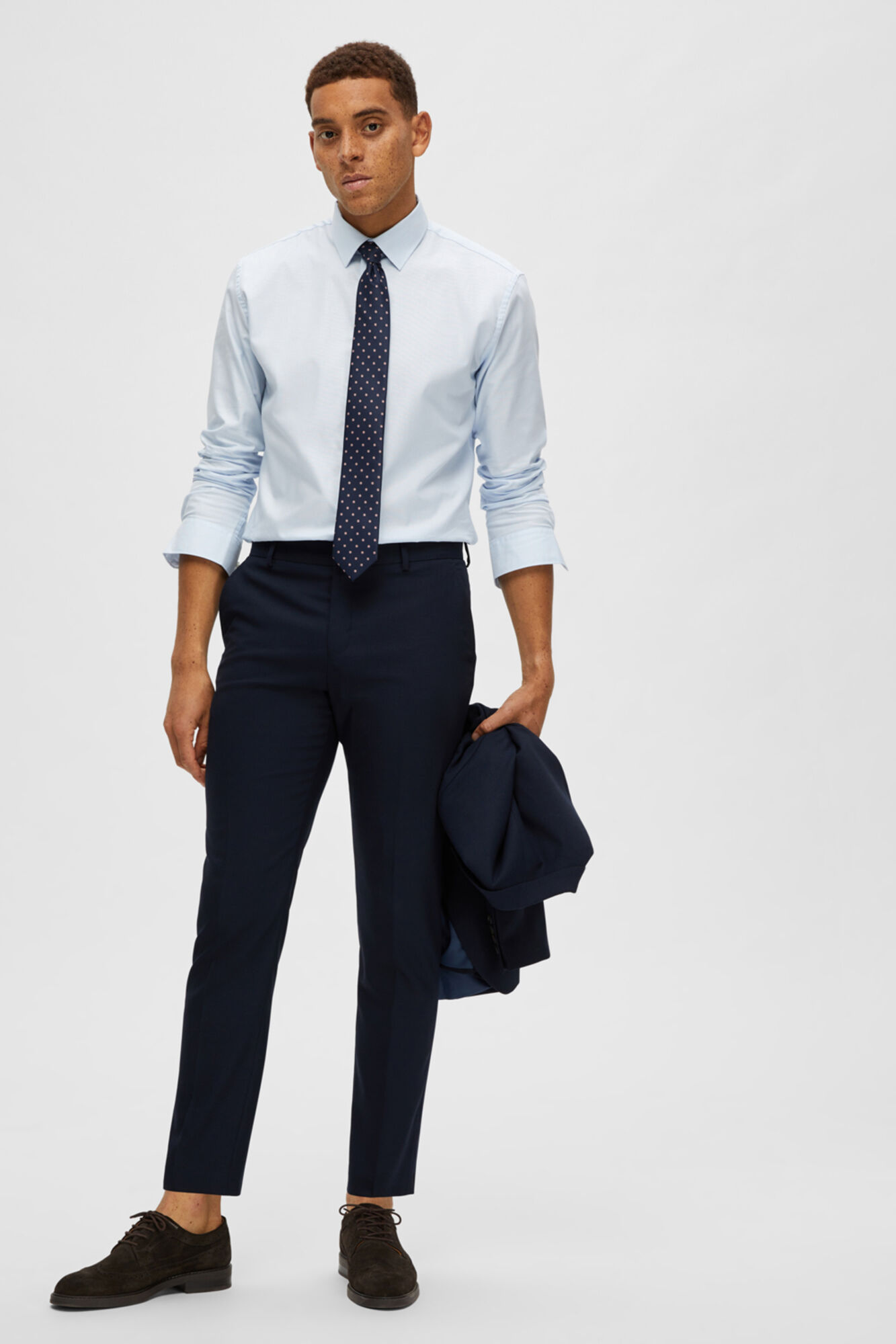 Terno masculino slim fit de duas peças - Azul marinho