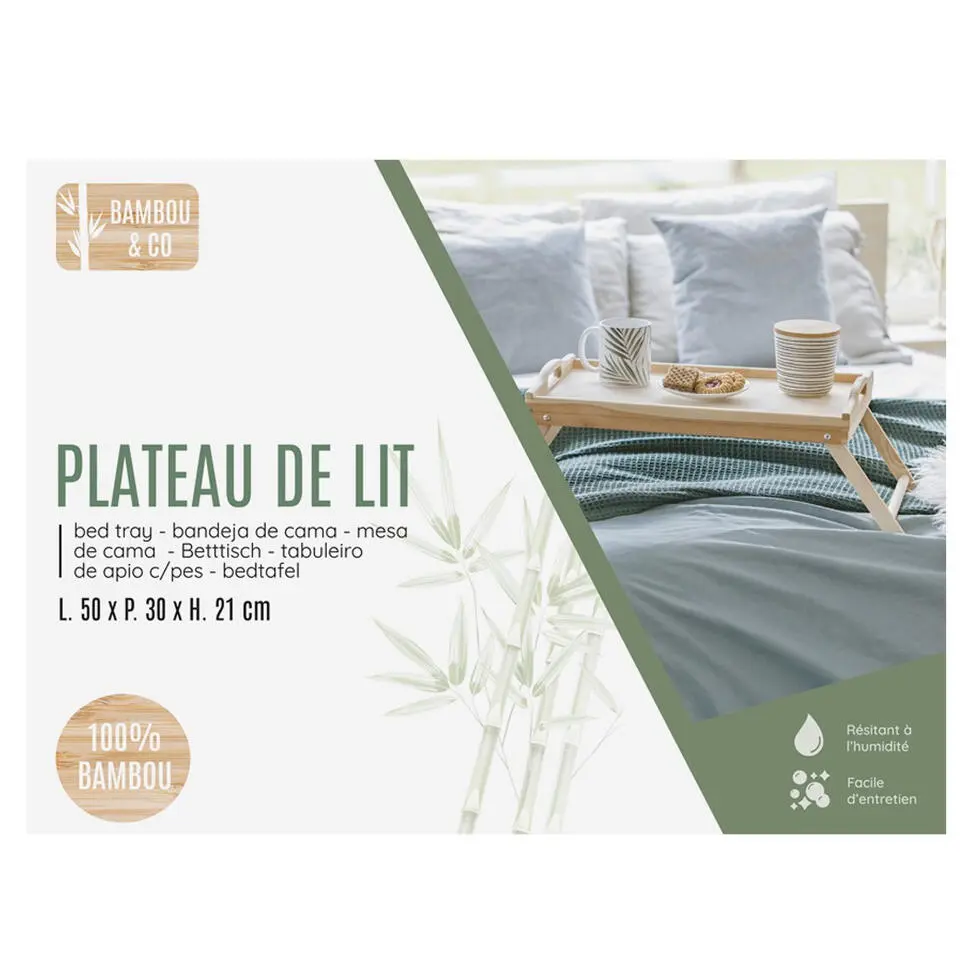 Bambou & Co Ontbijt op bed/tafeltje/dienblad op pootjes - 53x33x21 cm