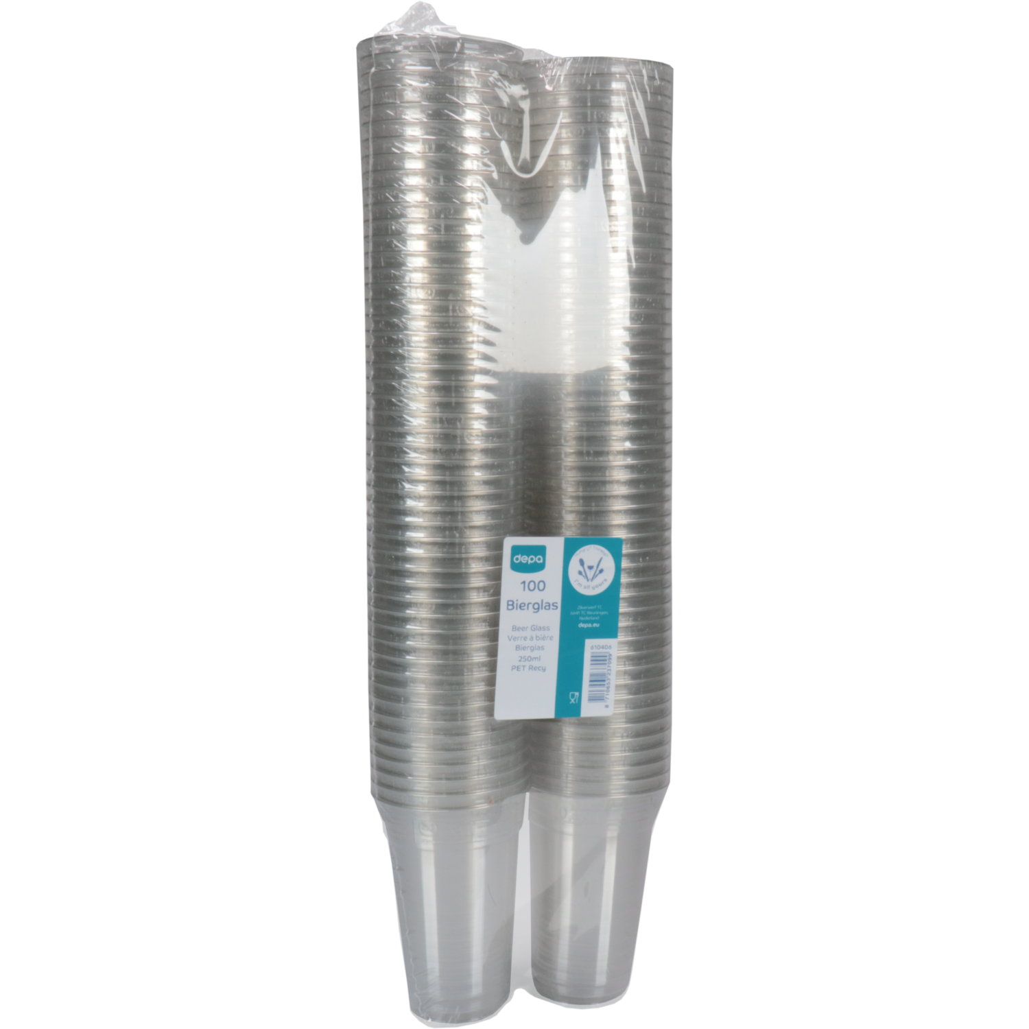 Depa Glas, bierglas, gerecycled PET, 250ml, 114.9mm, transparant
