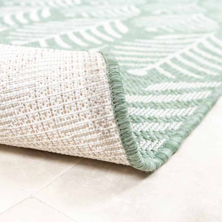 Rond buitenkleed - Summer Leaves Groen | Botanisch