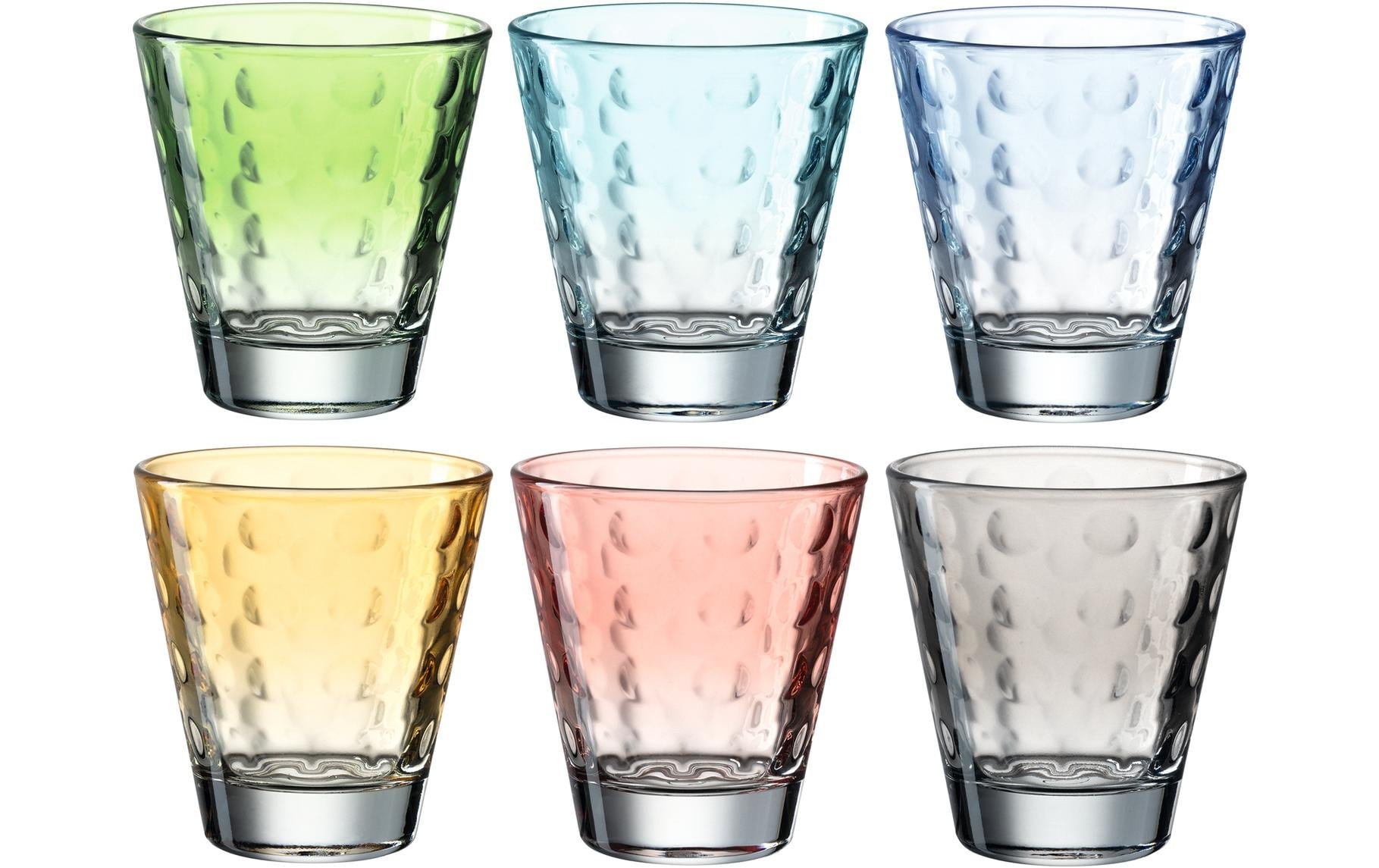 Trinkglas Optic Pastell 215 ml, 6 Stück, MehrfarbigFarbiges Trinkgläser Set
