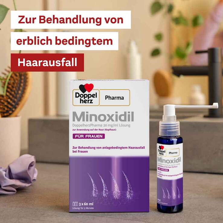MINOXIDIL DoppelherzPharma 20 mg/ml Lösung für Frauen, 3X60 ml
