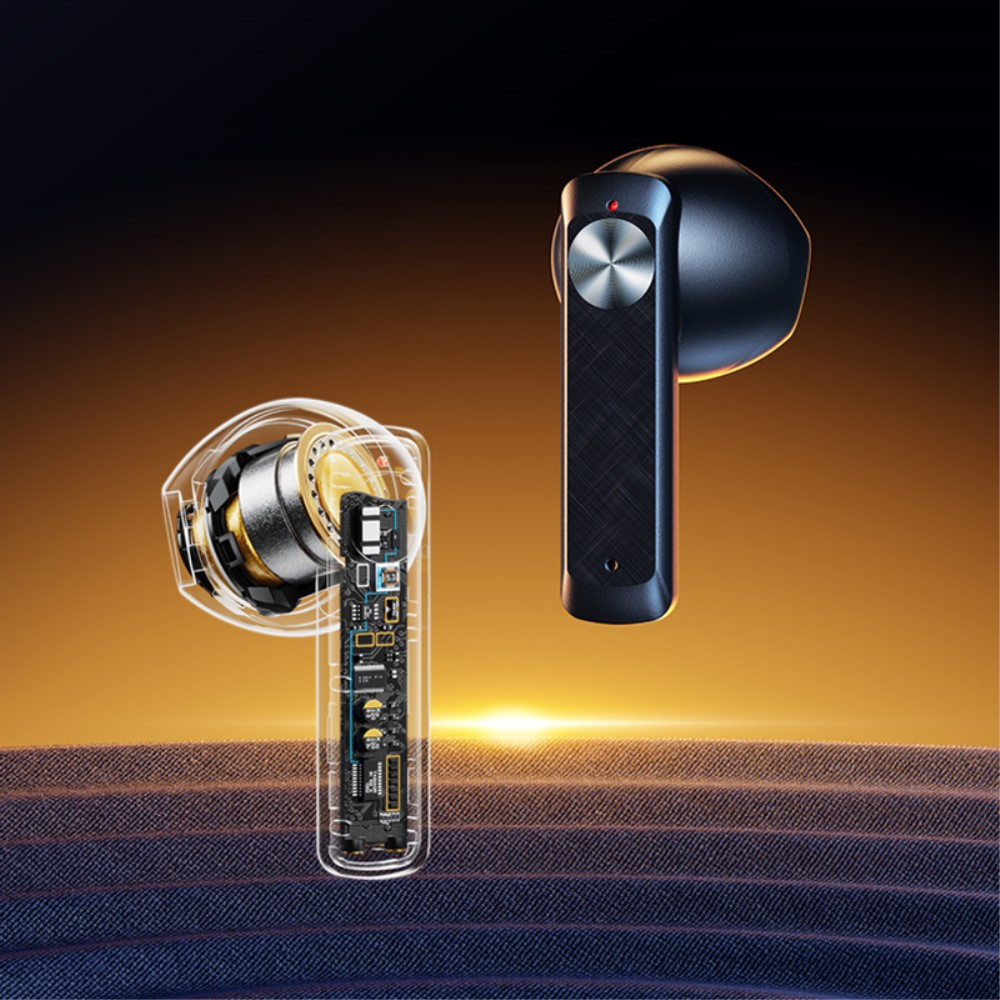 Kabellose TWS Bluetooth 5.3 In-Ear Kopfhörer Headset IPX6 mit Ladecase und Touch Control (280mAh) / Handschlaufe - Schwarz / Blau