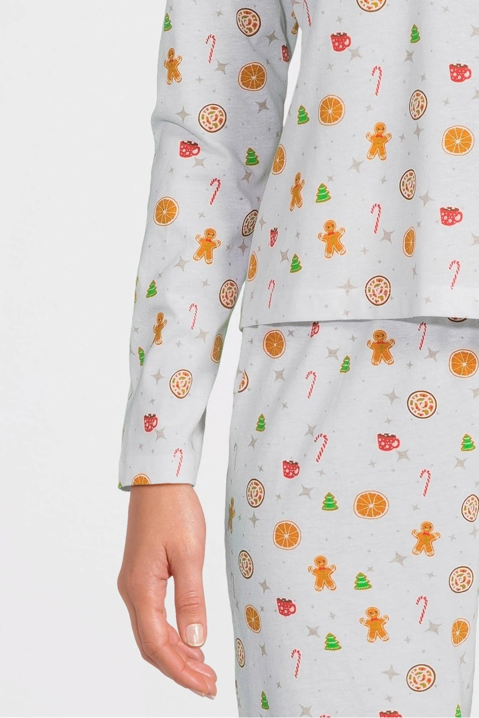 PIECES pyjama PCFREYA met kerst print ecru