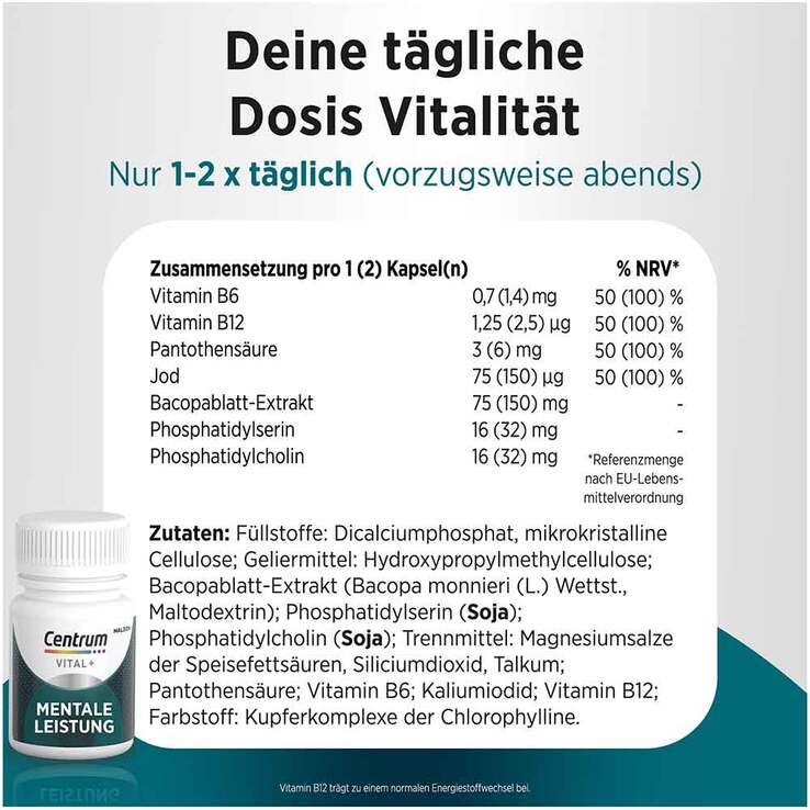 Centrum Vital + Mentale Leistung Kapseln, 30 St
