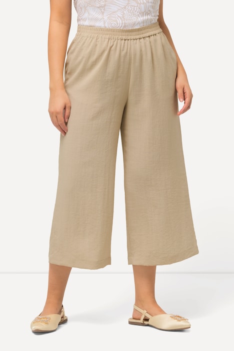 Culotte, wadenlang, weites Bein, Elastikbund