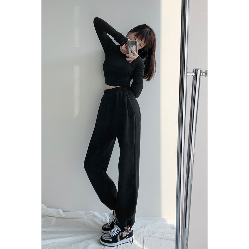 Fabricino - Mid Rise Effen Trekkoord Joggingbroek