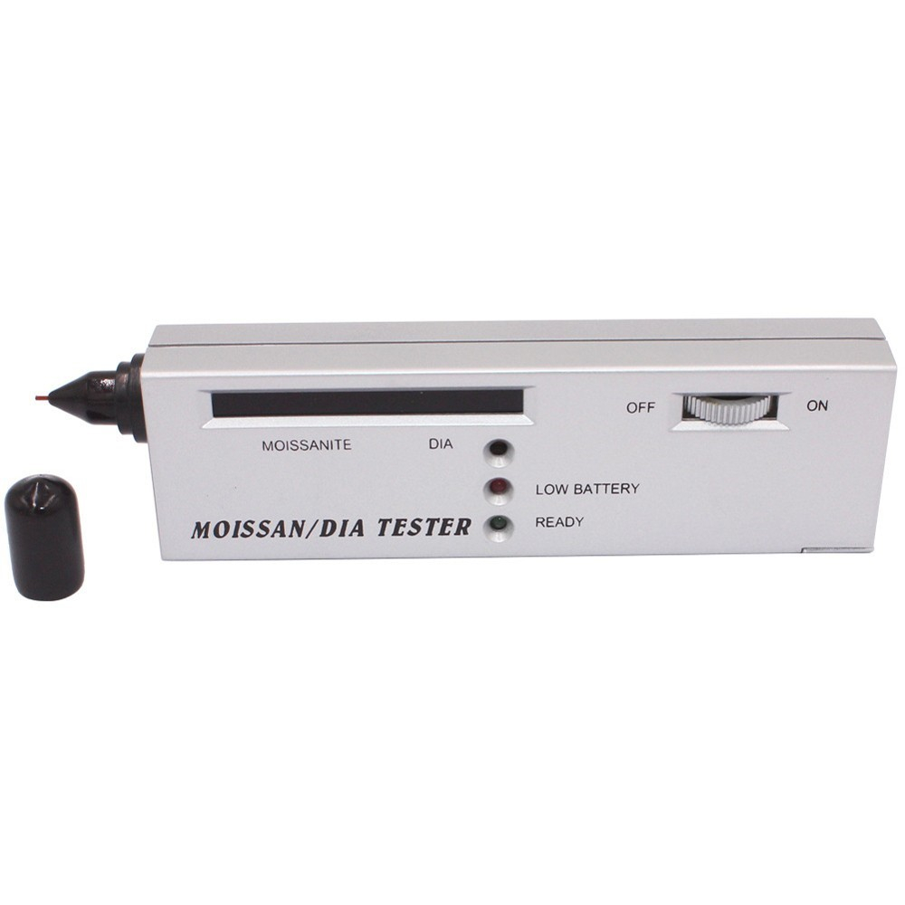 Moissanit Edelstein Tester Prüfer mit LED Display (Batteriebetrieben) - Silber