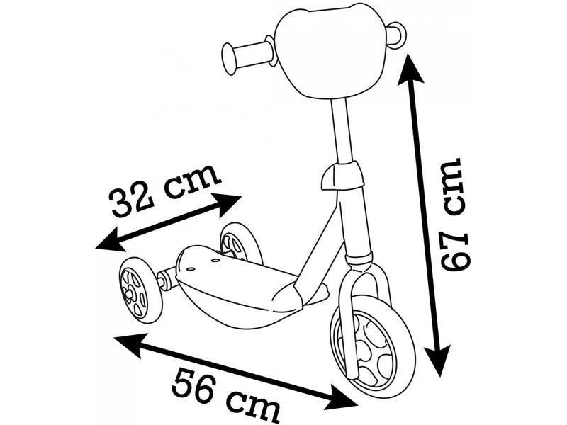 Smoby Stitch Roller, 3 Räder Scooter mit lautlosen Rädern