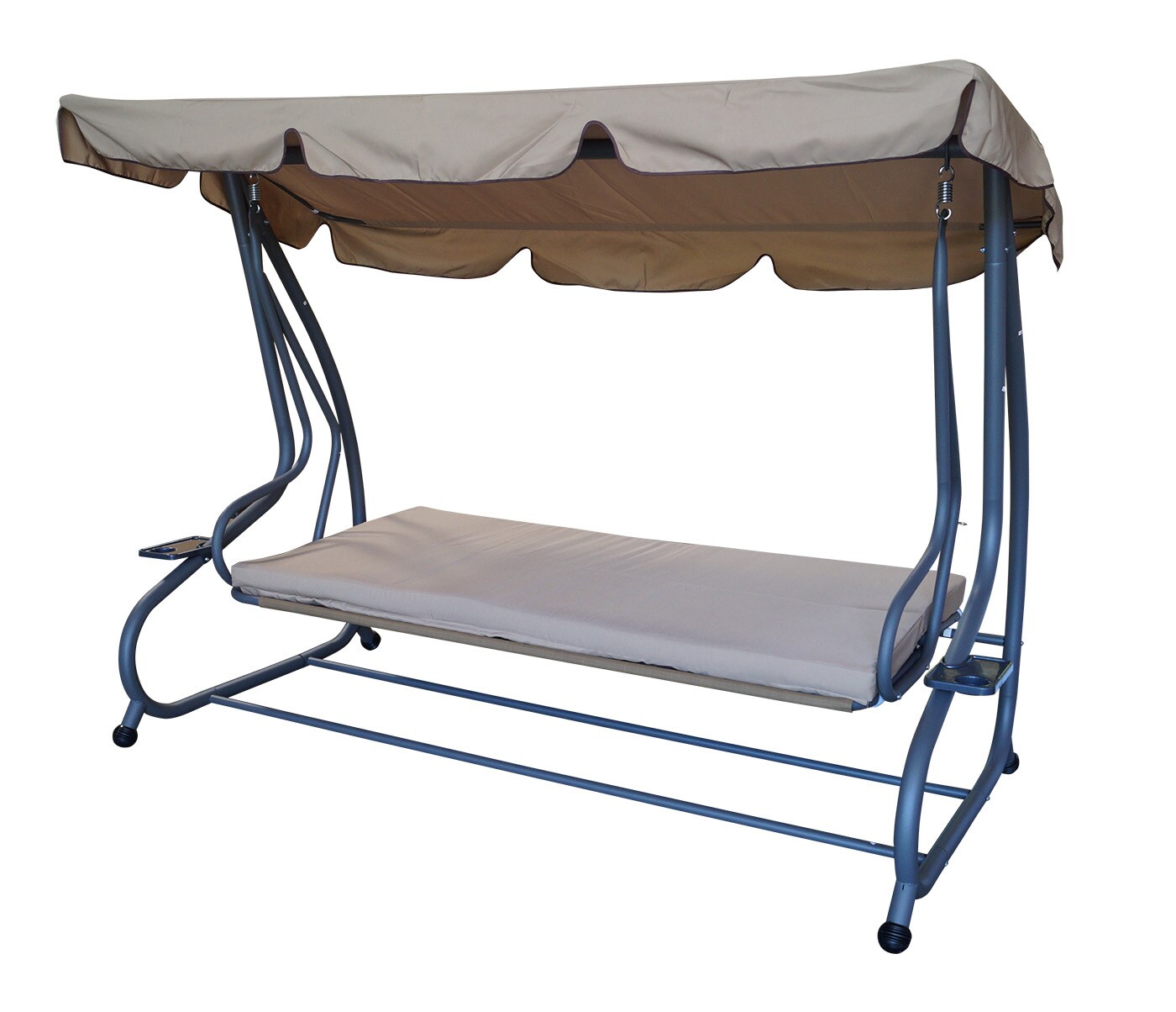 DEGAMO Hollywoodschaukel MIAMI 4-sitzer, grau / creme, mit Liegefunktion