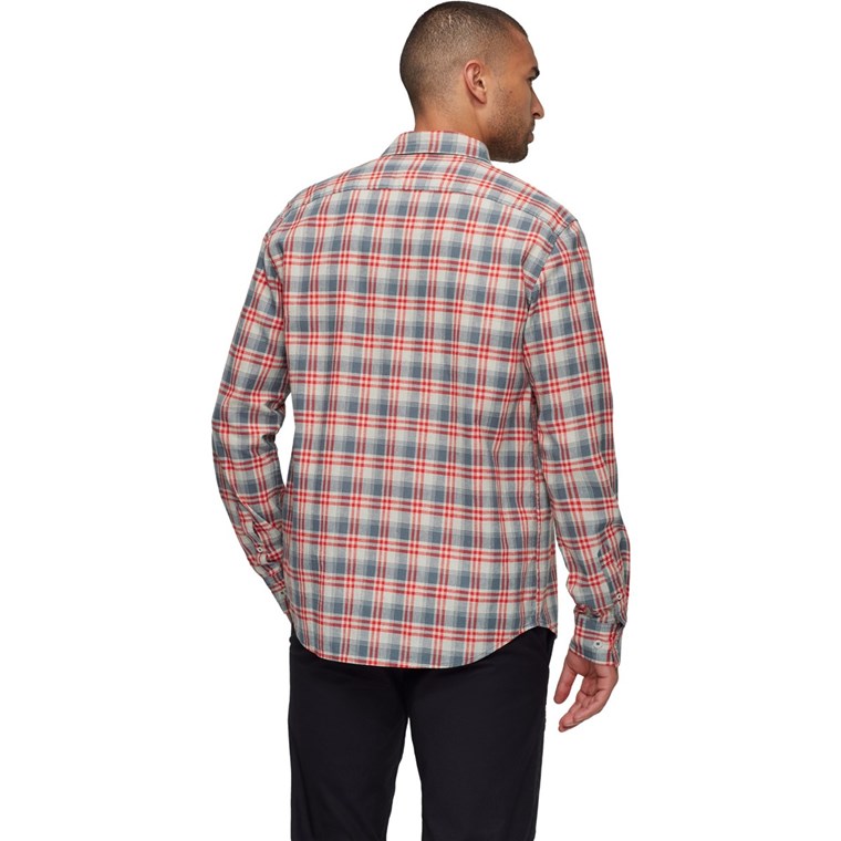 Mammut Trovat Summer Longsleeve Shirt Men Silver Sage/Mammut Red