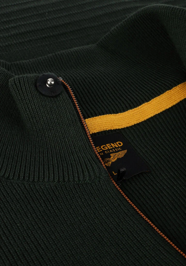 PME LEGEND groene pme legend trui half zip collar cotton knit