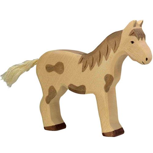 Holztiger paard gevlekt 16 cm