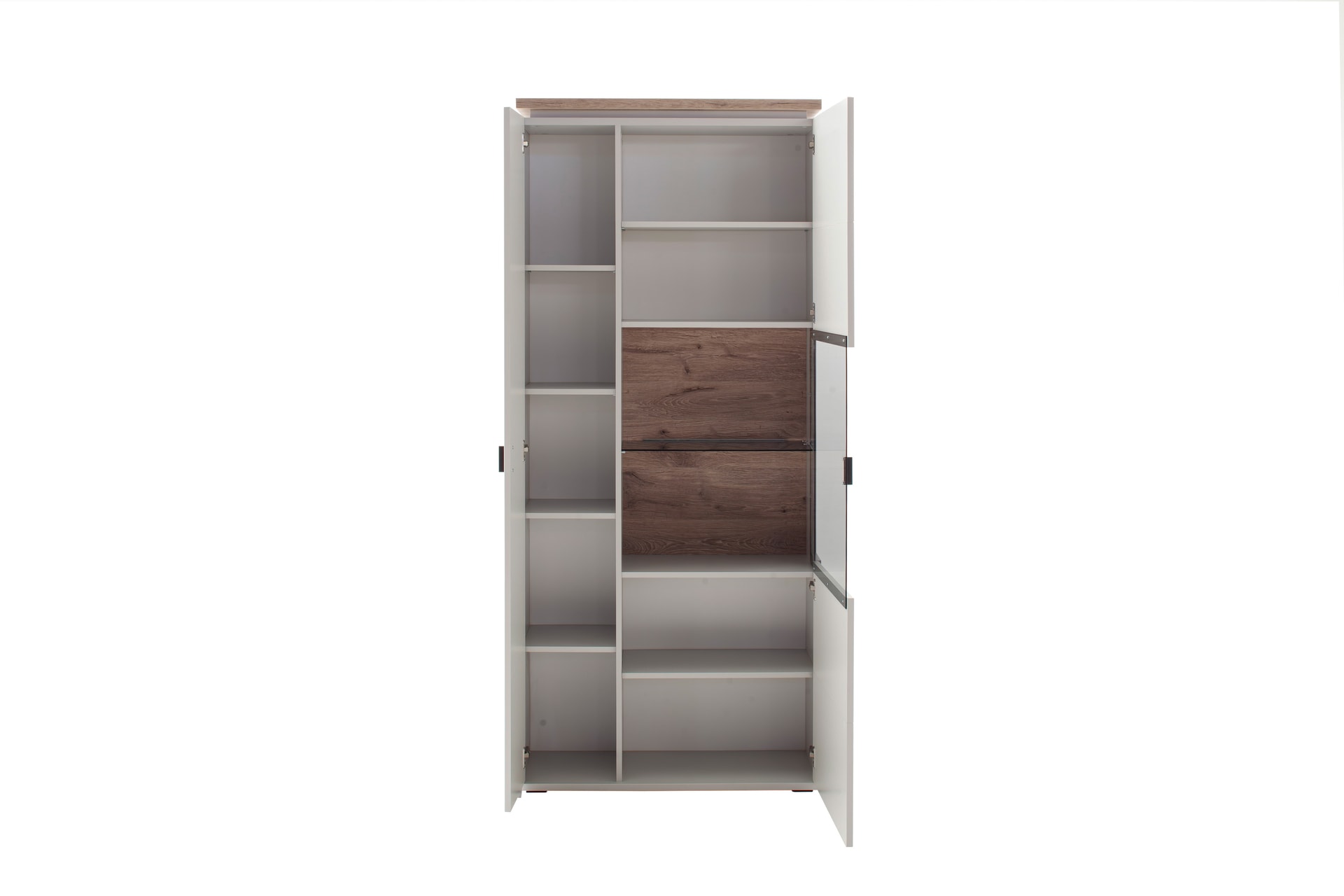 CASAVANTI Vitrine AMANTEA 90x207 cm Weiß / Viking Oak