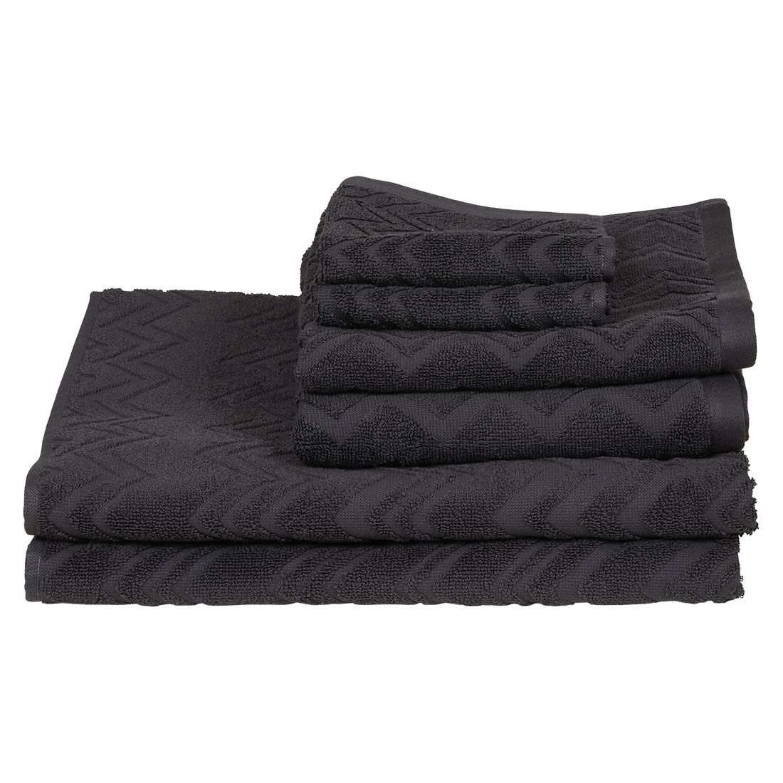 Zig Zag ensfarget håndkle 70x130