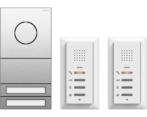 Gira2407000 Audiosysteem 2TN RVS kleur Systeem 106 Tweegezinswoningpakket Audio
