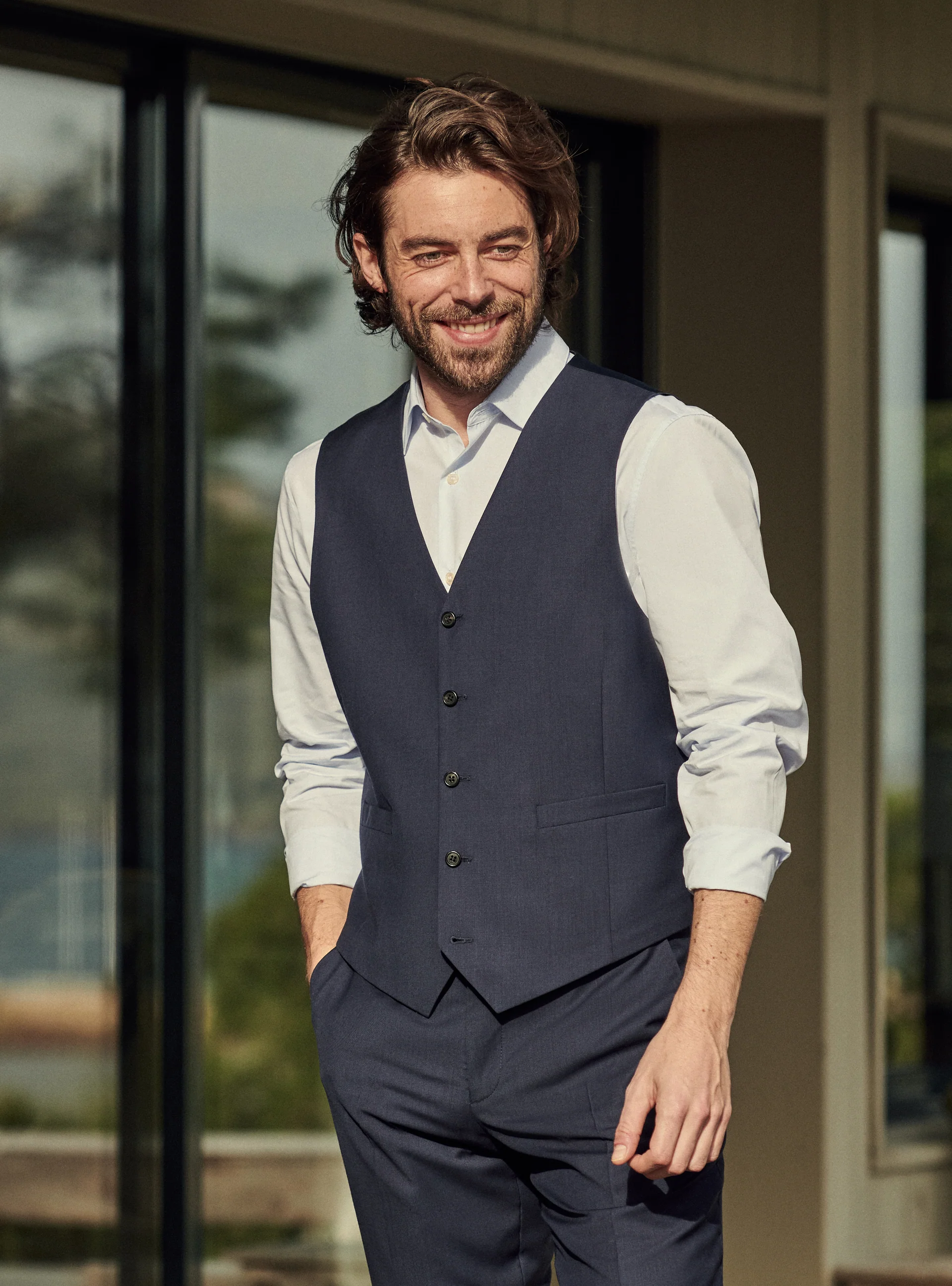 Gilet de Costume en laine Gekko Navy