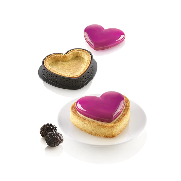Kit 6 mini tarte en silicone Petit Amour Silikomart