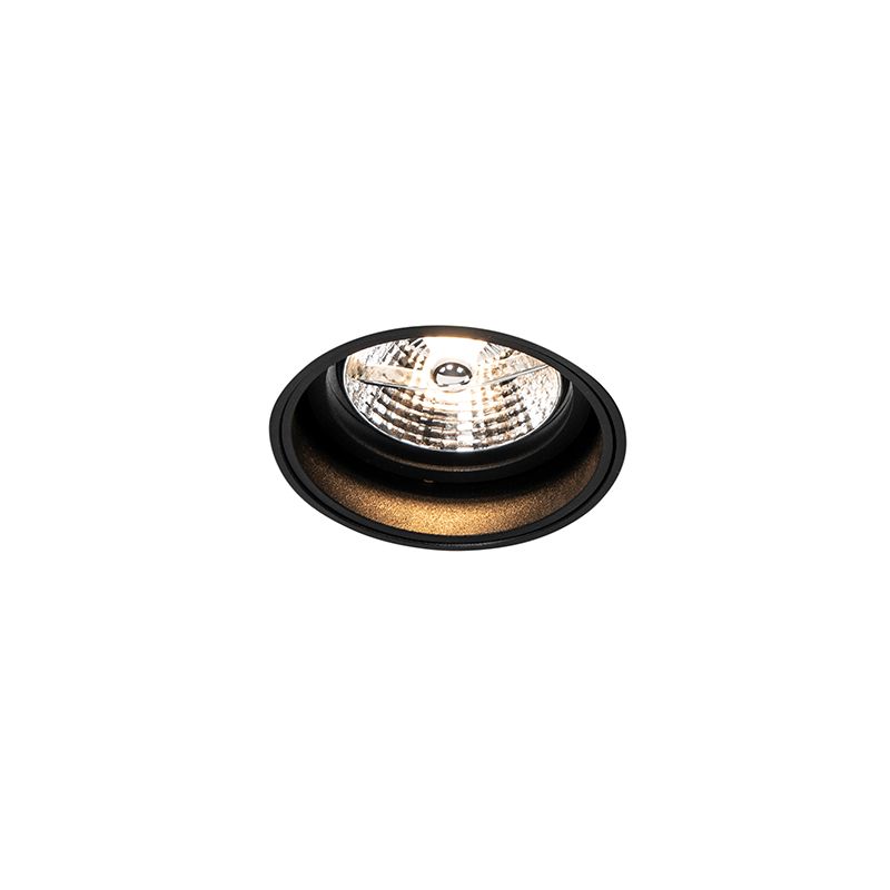 Set van 6 Moderne inbouwspot zwart trimless - Impact 70
