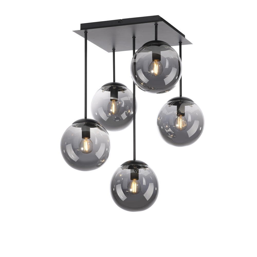 Big Widow plafondlamp in zwart en zwart-transparant E14 5-lichts