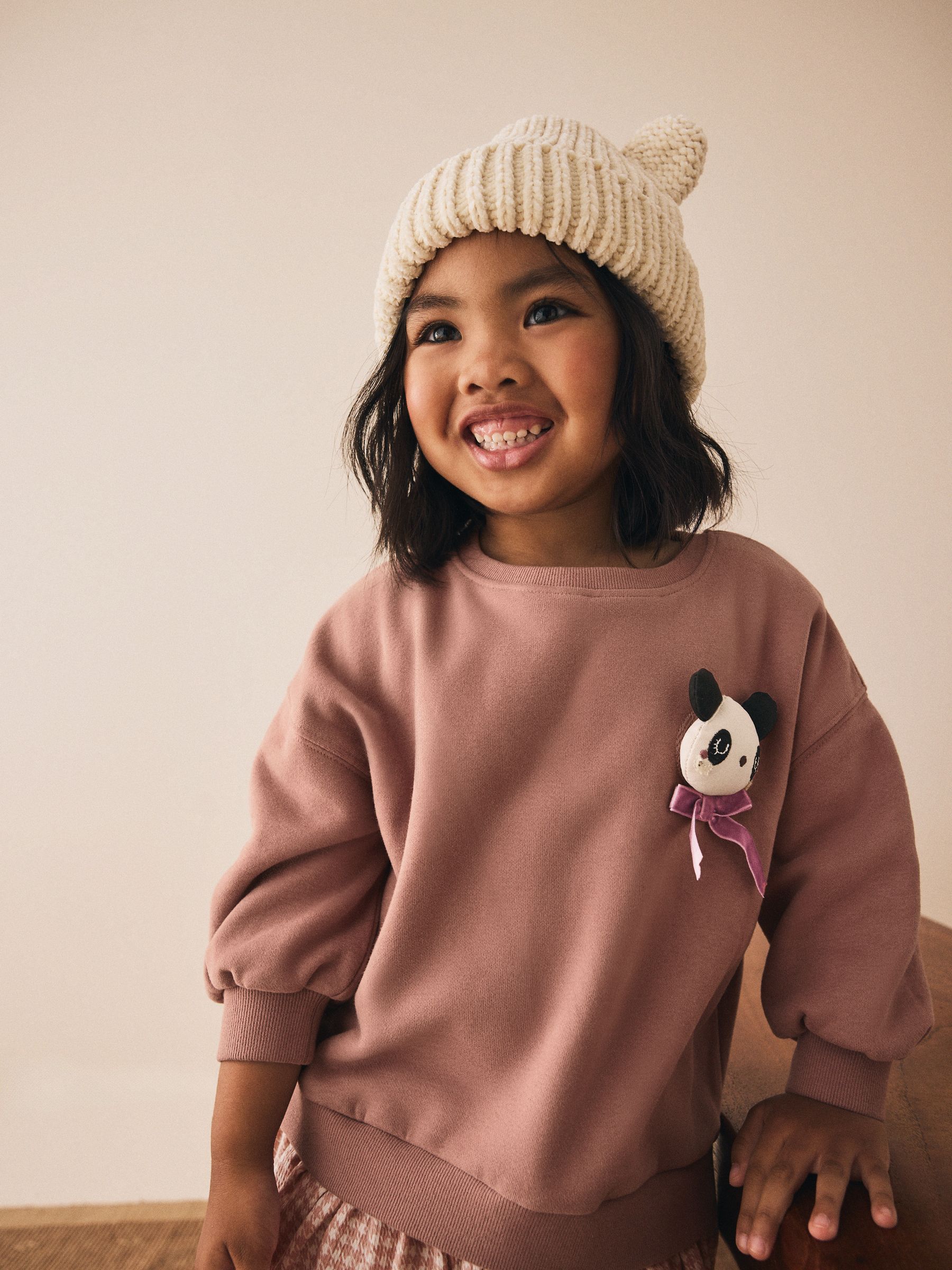 Neutral Panda - Sweaterjurk met ruit (3mnd-7jr)
