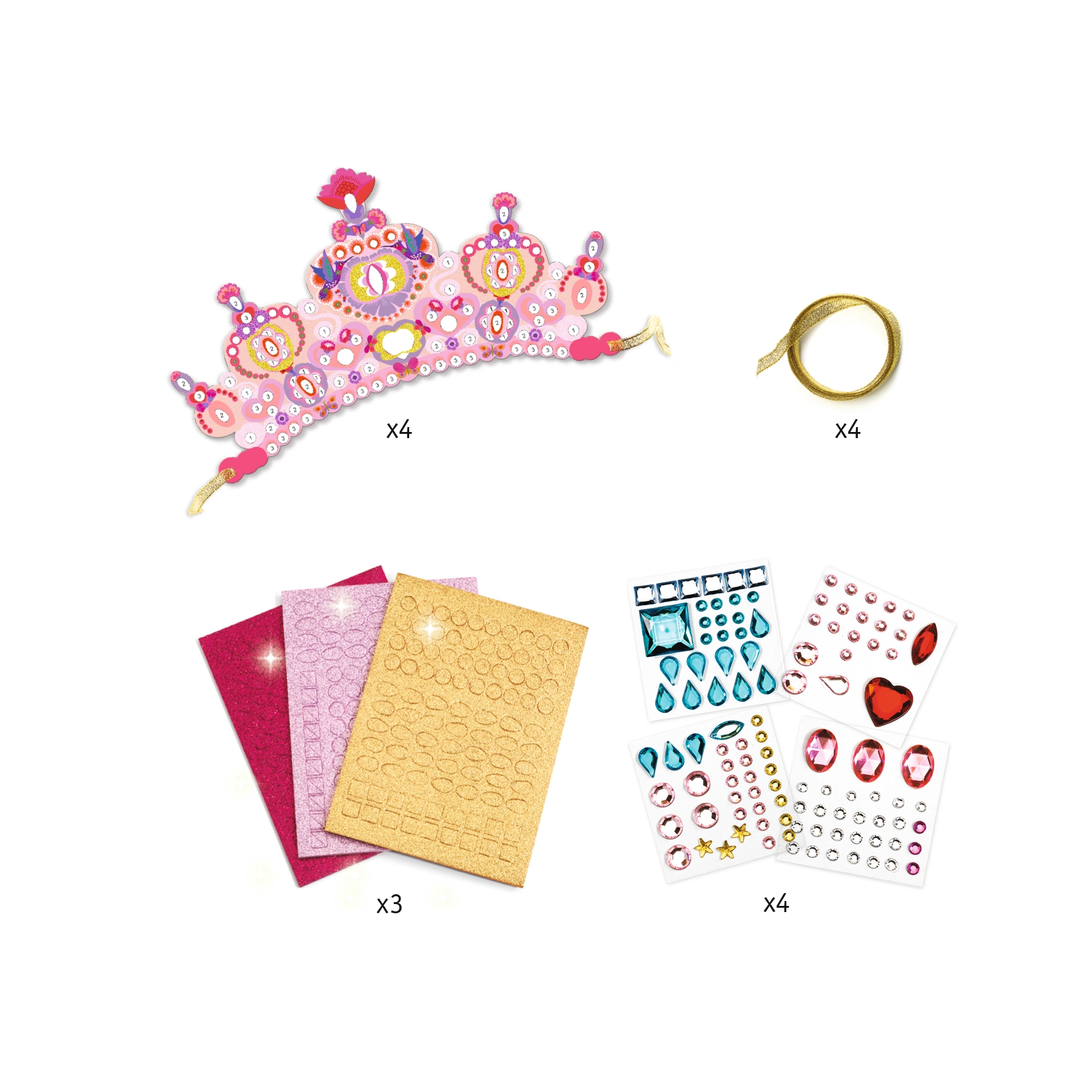 Mosaik-Diademe DO IT YOURSELF – WIE EINE PRINZESSIN mit Glitzersteinen