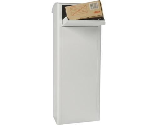 MEFA pakketbrievenbus, gepoedercoat staal, BxHxD 409/1021/326 mm, Beuken 458, verkeerswit RAL 9016, achterinwerpopening